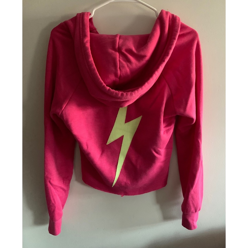 Aviator Nation | pink neon green lightning bolt hoodie